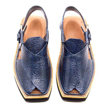 Premium Quality Lightweight Navy Blue Leather Kaptaan Chappal (Pre Order)