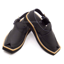 Premium Black Matte Leather Kaptaan Chappal