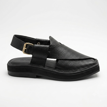 Premium Quality Ultra Soft Medicated Black Leather Kaptaan Chappal