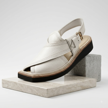 White Genuine Leather Kaptaan Chappal (Pre Order)