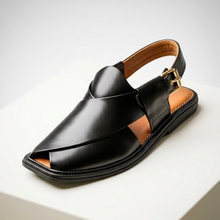 Medicated Premium Quality UltraSoft Traditional Black Peshawari Chappal