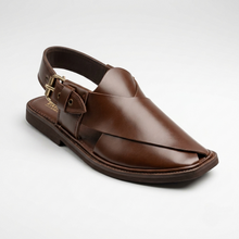 Premium Handmade Classic Dark Brown Leather Peshawari Chappal