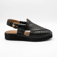 Premium Luxury Black Handmade Kaptaan Chappal (PREORDER)