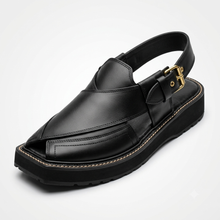 Special Black Imported Leather Kaptaan Chappal (PREORDER)