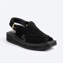 Premium Kaptaan Chappal Black Suede Leather (Pre Order)