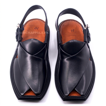 Handmade Charsadda Chappal Black Genuine Leather
