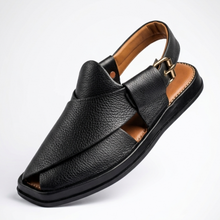 Imported Leather UltraSoft Premium Quality Black Peshawari Chappal