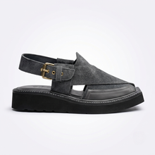 Special Grey Imported Leather Kaptaan Chappal (PREORDER)