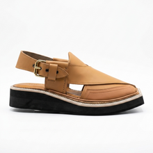 Handmade Genuine Leather Kaptaan Chappal Camel Brown