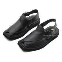 Premium Quality Black Leather Kaptaan Chappal (PreOrder)