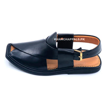 Medicated Premium Quality UltraSoft Traditional Black Peshawari Chappal