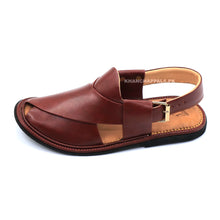 Ultra Soft Medicated Burgundy Round Shape Peshawari Chappal