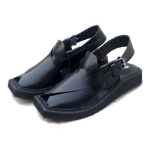 Kaptaan Chappal Black Leather