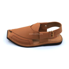 Light Brown Peshawari Chappal Genuine Leather T-Shape Charsadda Chappal